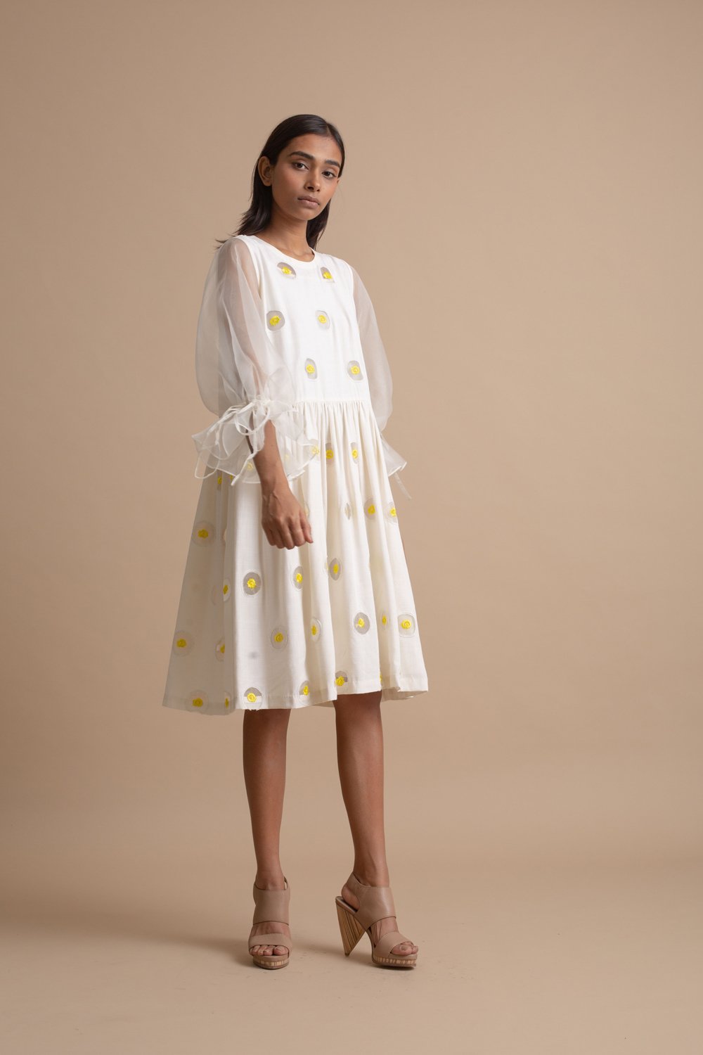 Sheer Sleeve Peek-a-boo Dress | Rescue