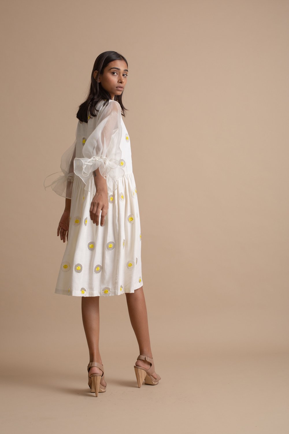 Sheer Sleeve Peek-a-boo Dress | Rescue