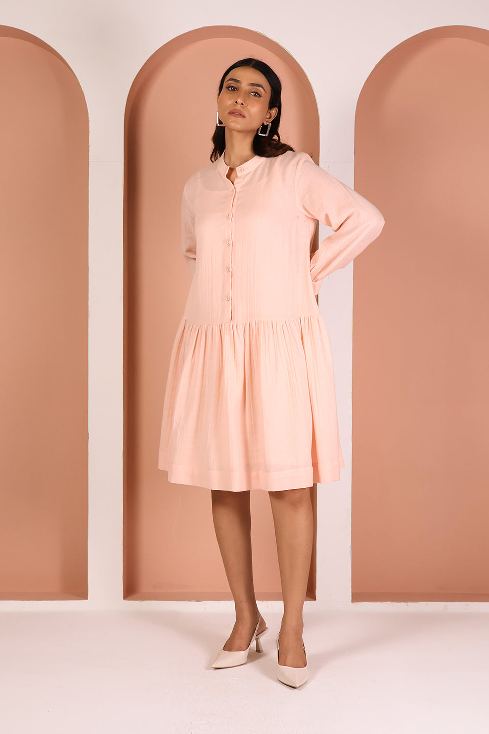 TIRA PINK SOLID DRESS