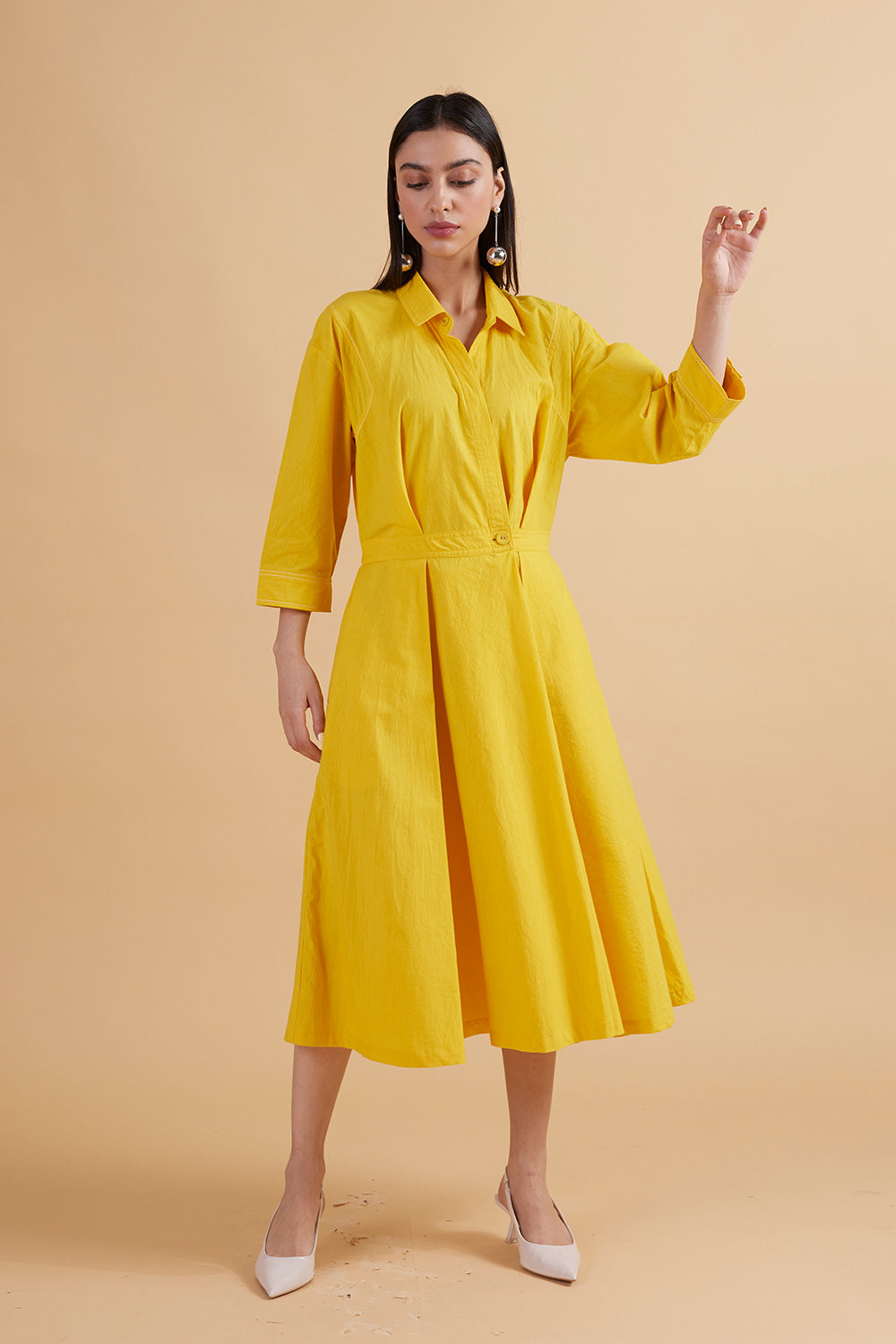 ELEANOR YELLOW SOLID DRESS