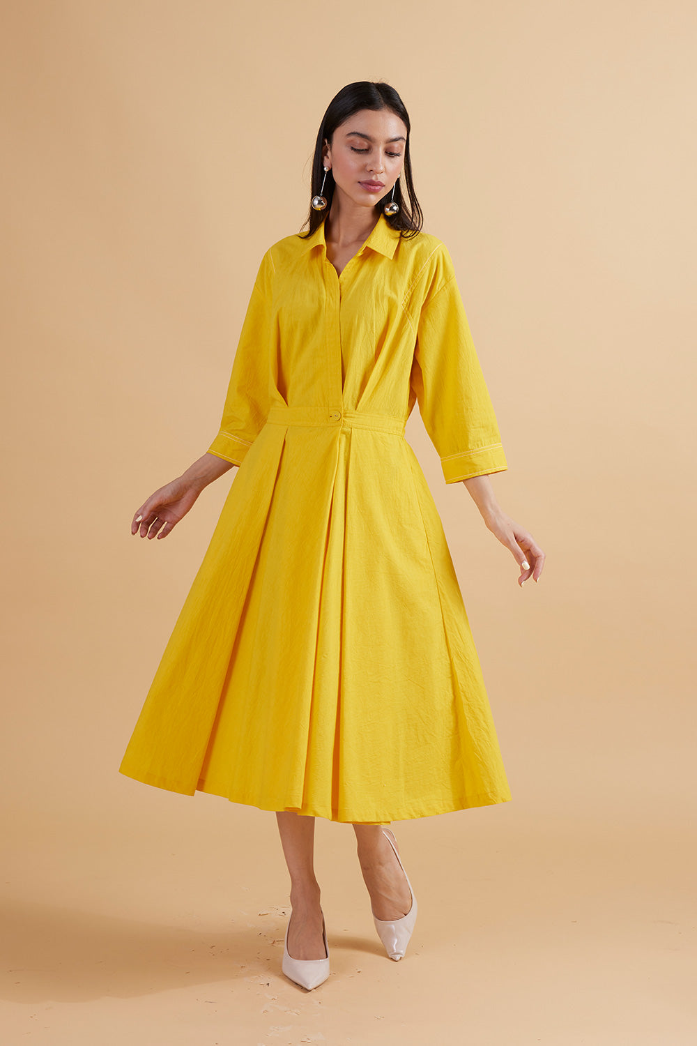 ELEANOR YELLOW SOLID DRESS