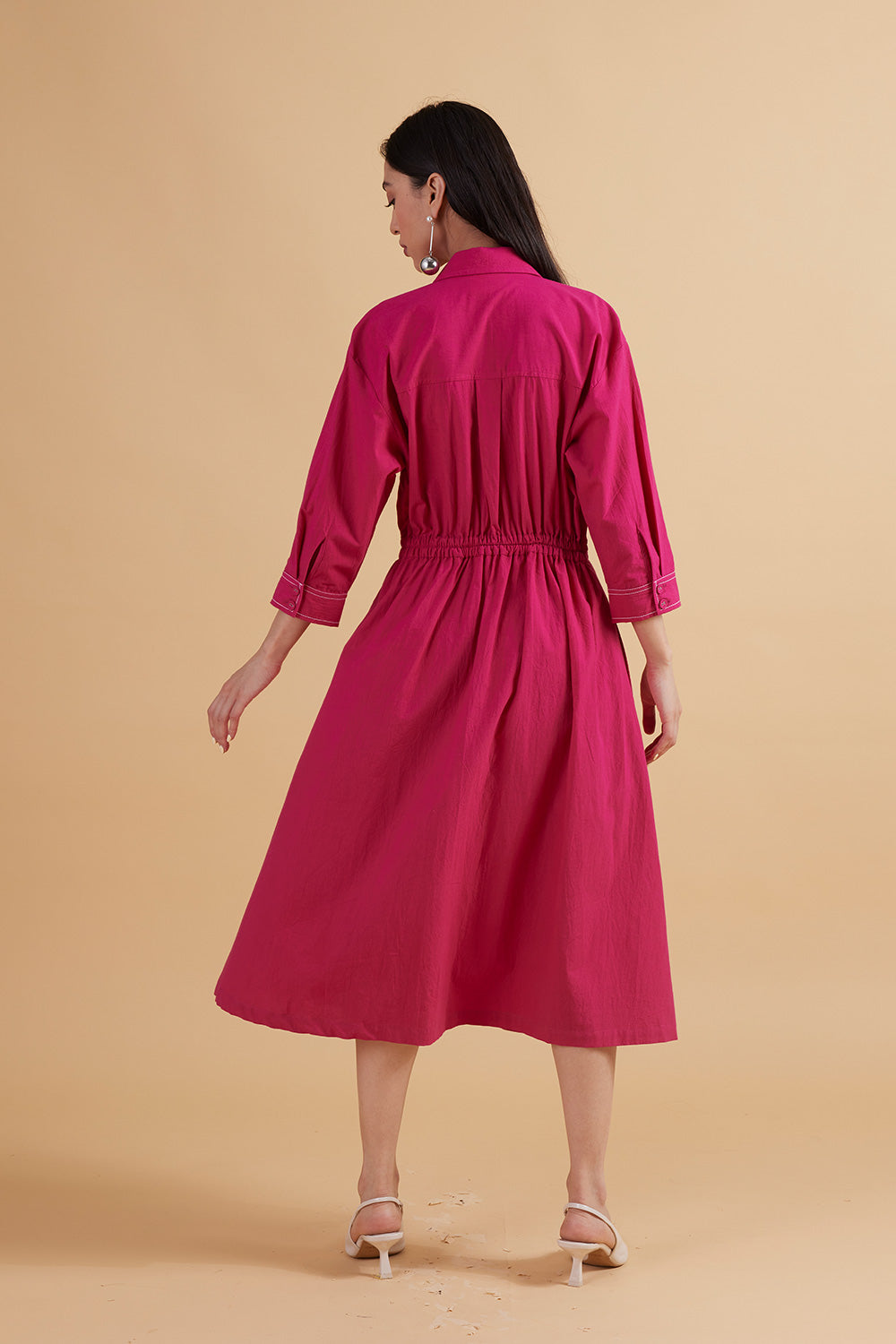 ELEANOR PINK SOLID DRESS