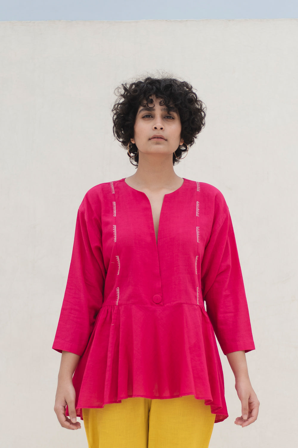 V-Neck Gather Top | Relove