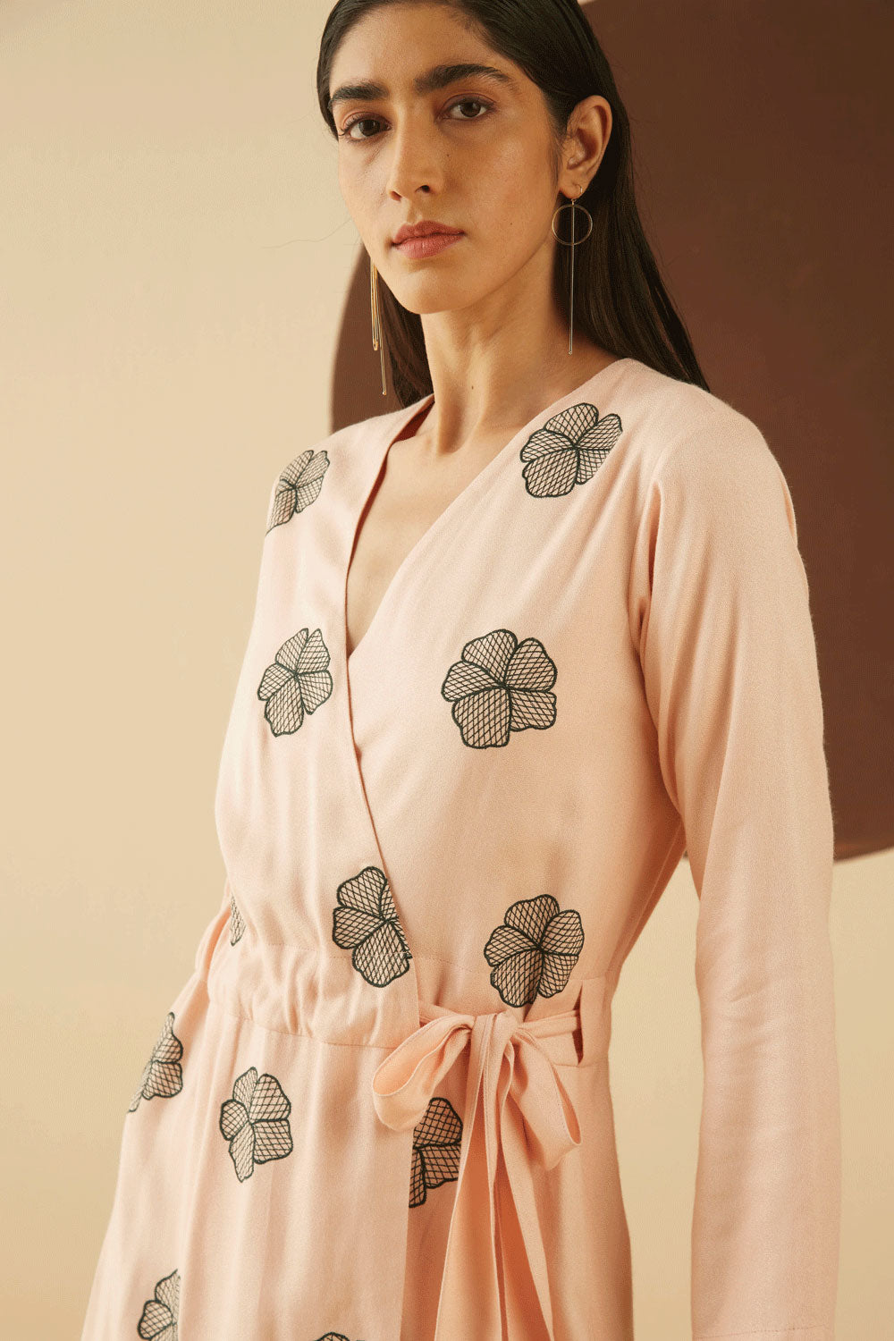 Sierra Embroidered Wrap Dress