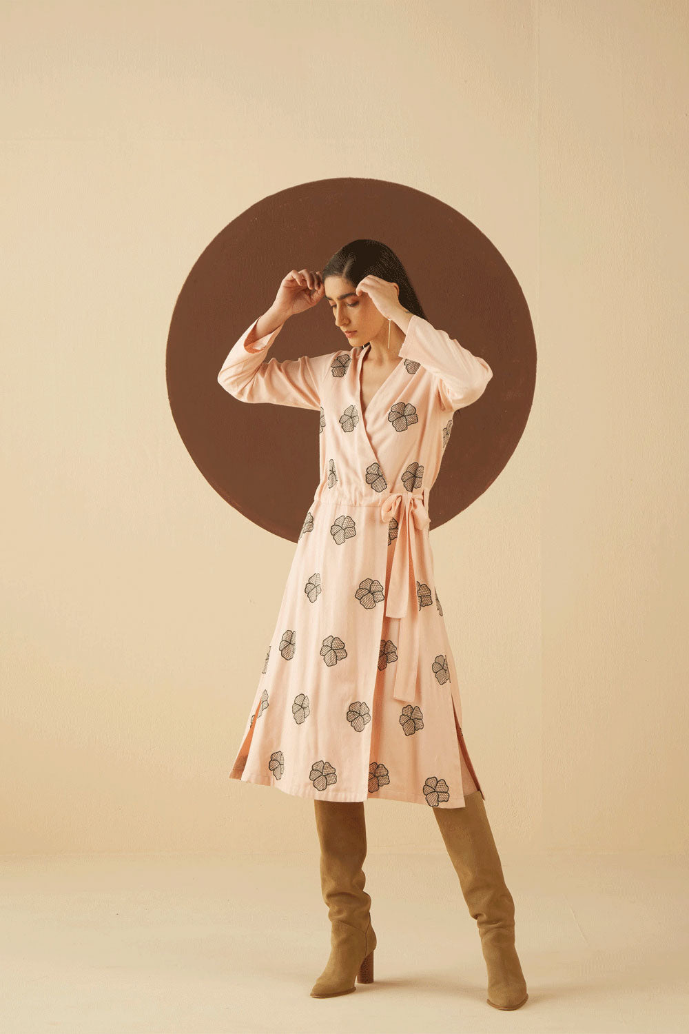 Sierra Embroidered Wrap Dress