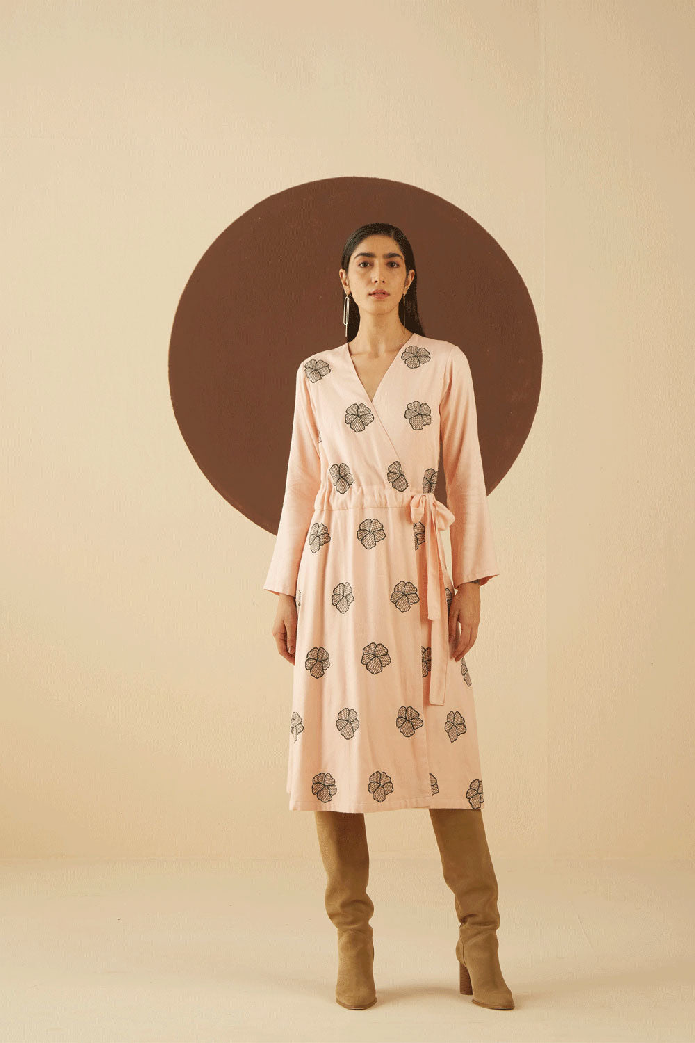 Sierra Embroidered Wrap Dress