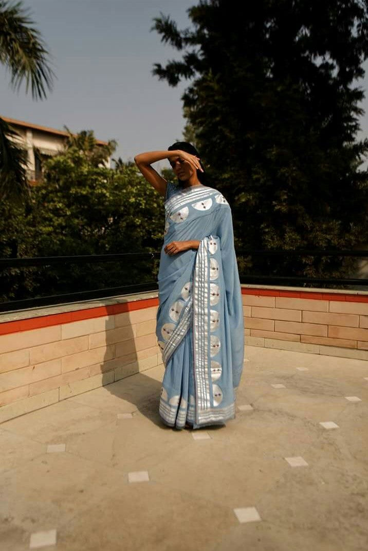Foil Print Saree with Blouse