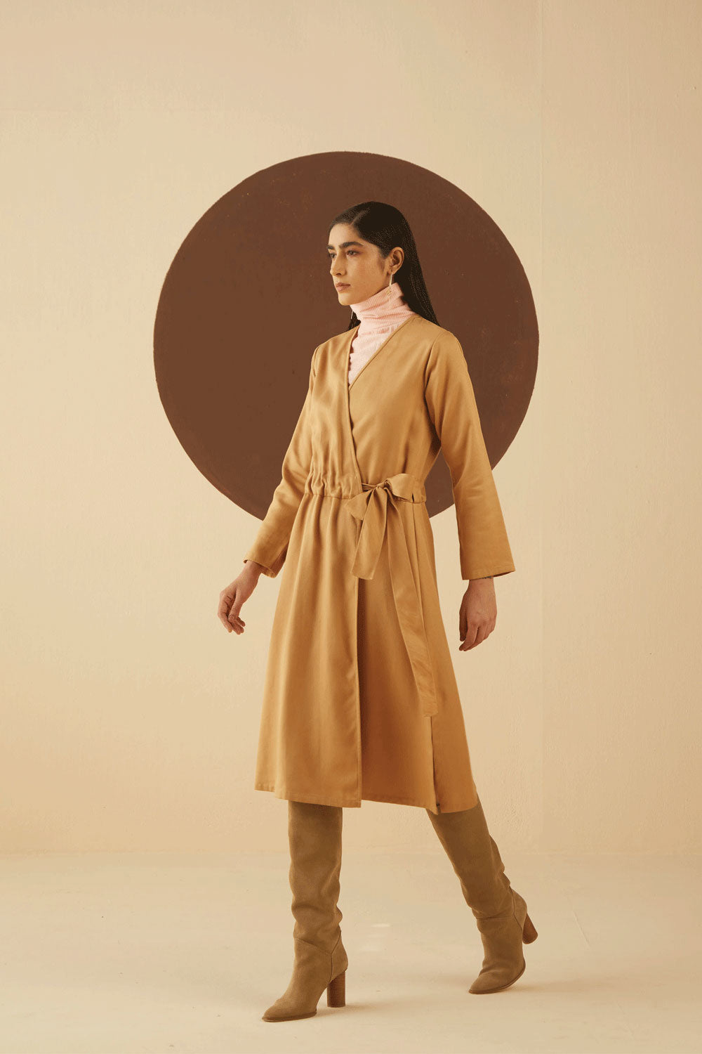 Sierra Solid Wrap Dress