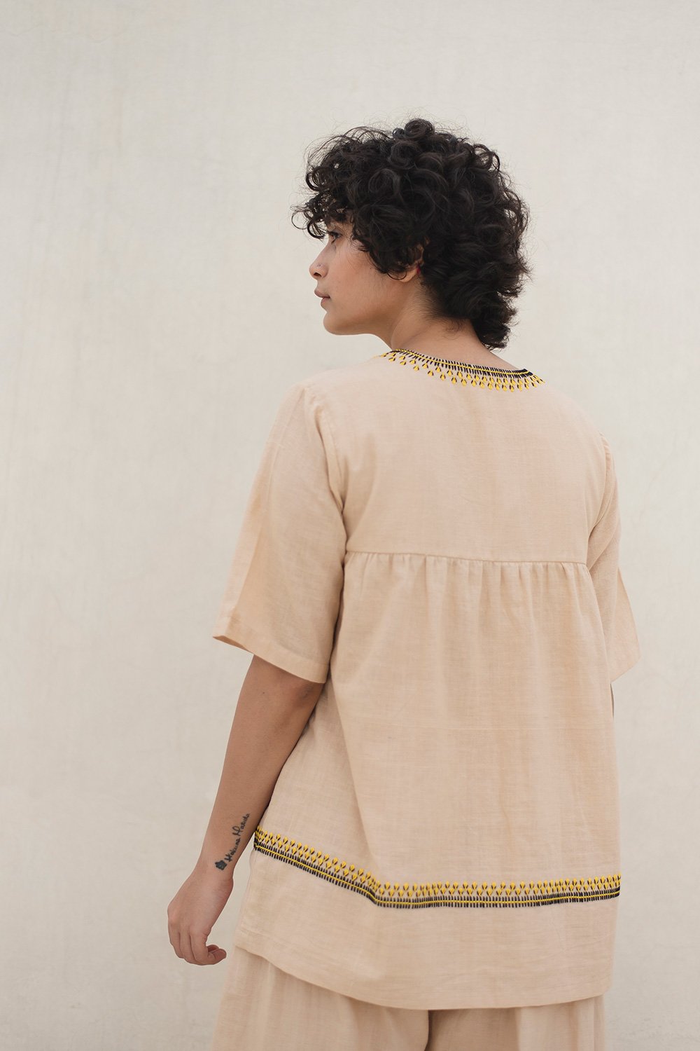 Neck Embroidered Top