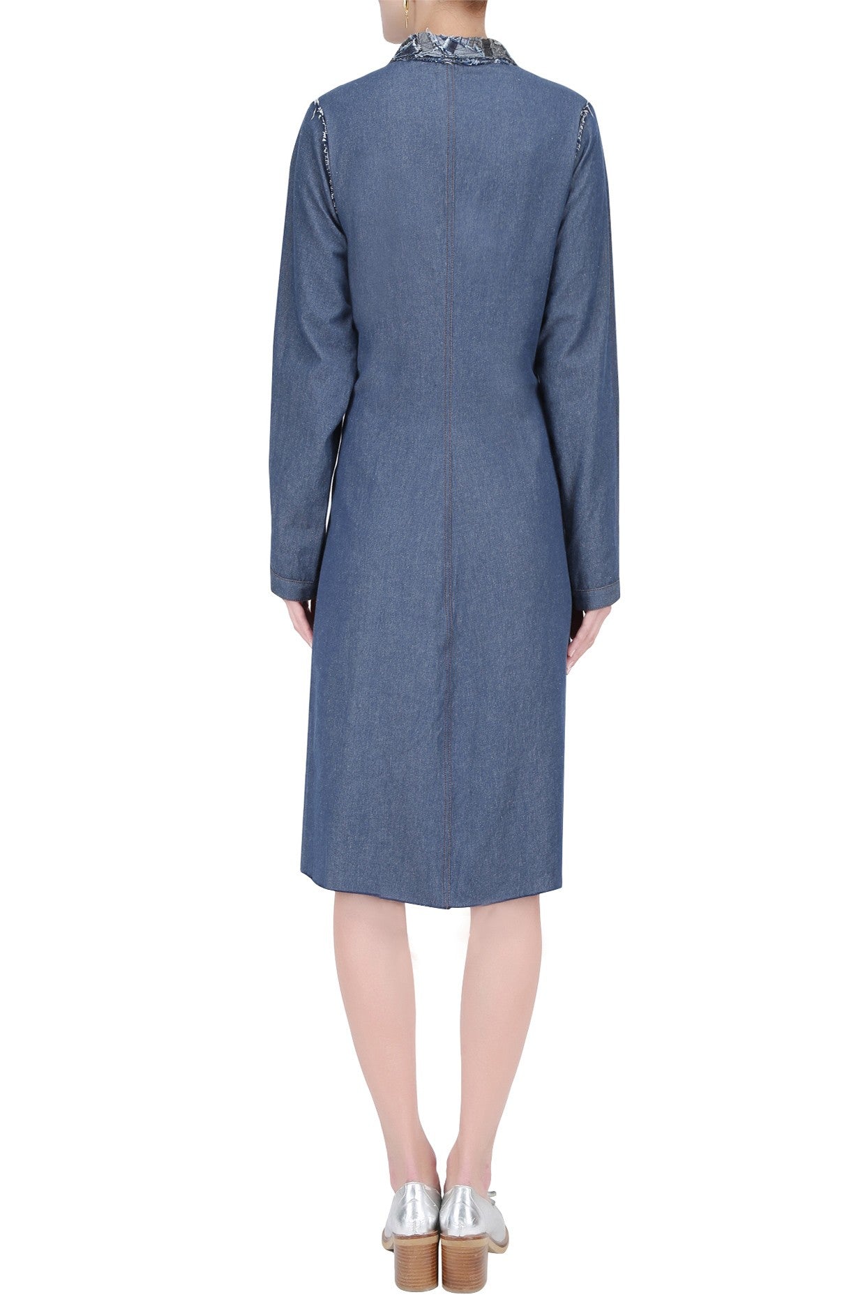 Texture Collar Shirt Dress