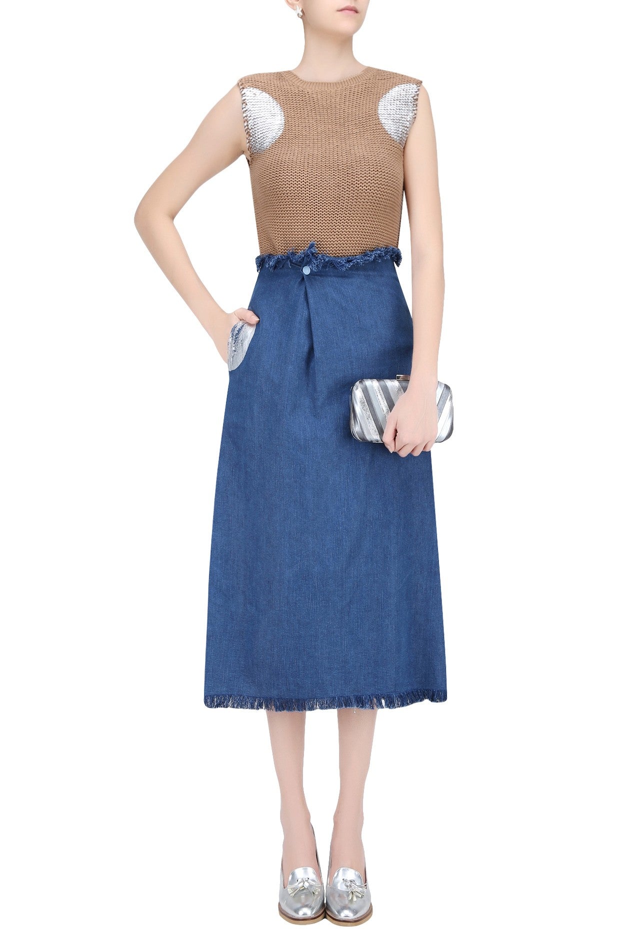 Button up Midi Skirt