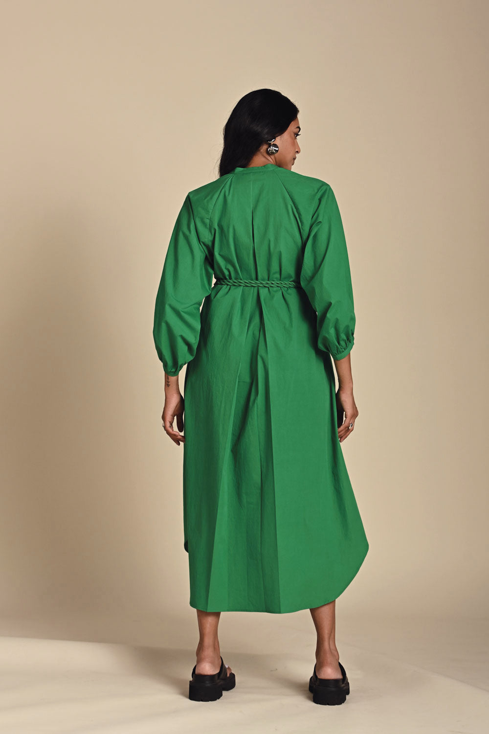 SAGE SOLID DRESS - OVERSIZED