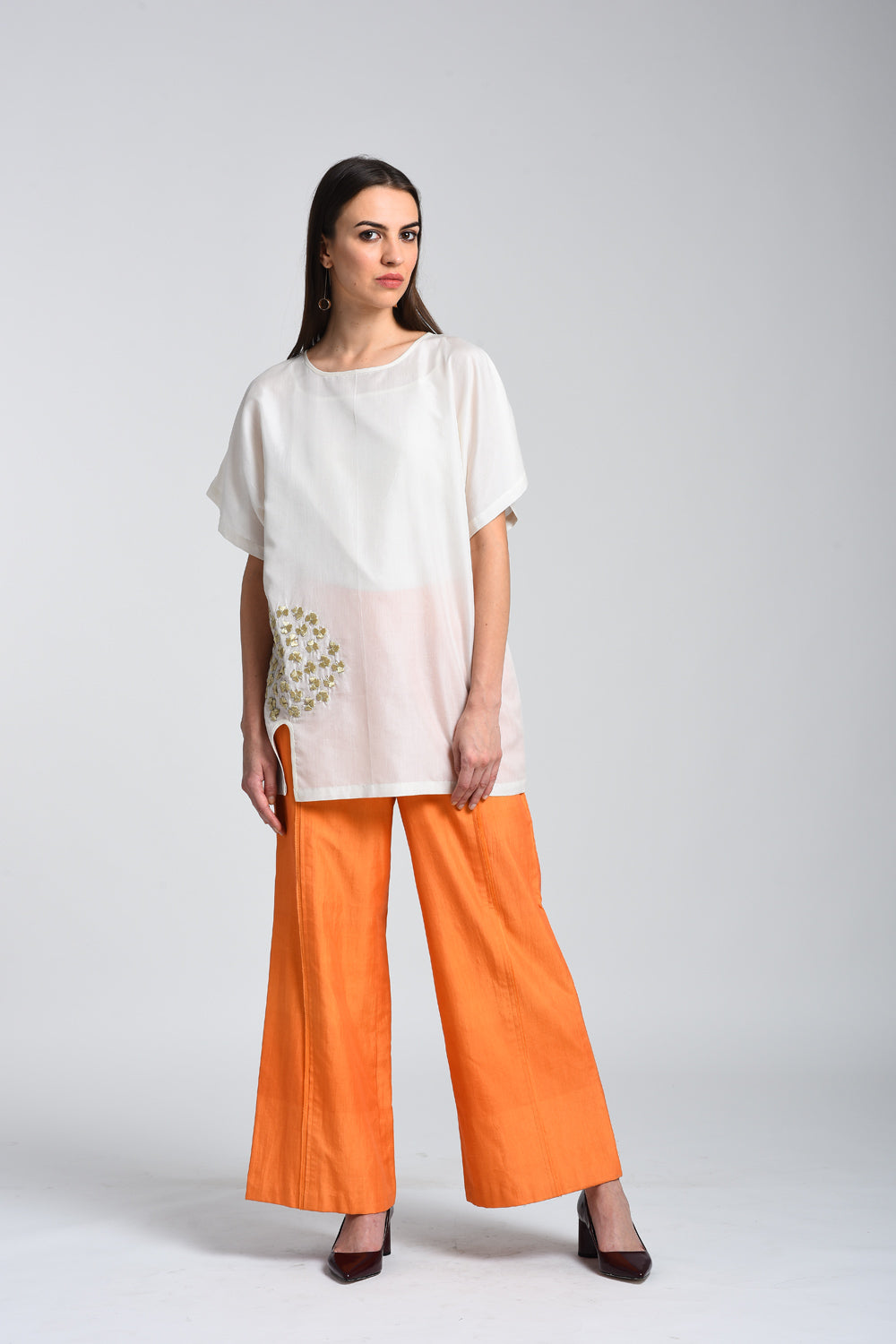 Wide Leg Pants with Front Detail