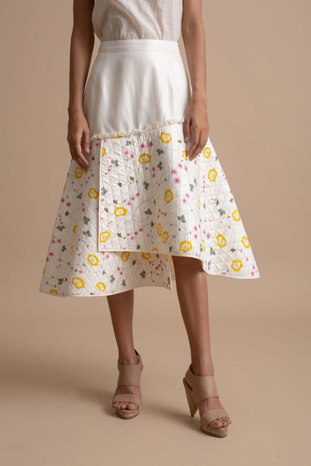 Quilted Drape Skirt