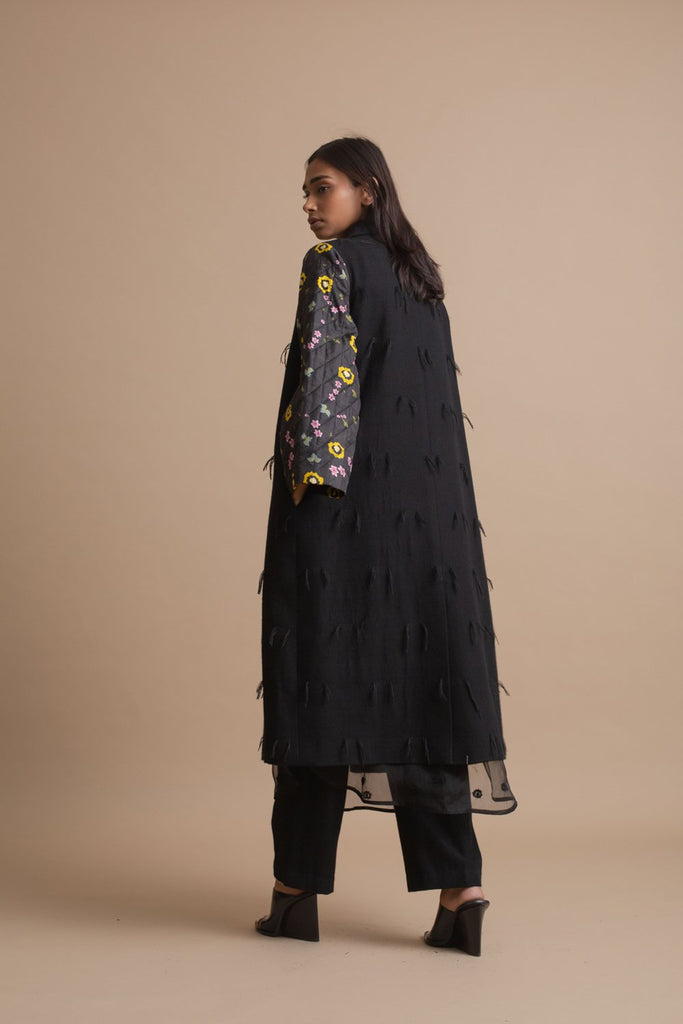 Texture Coat With Bell Sleeve
