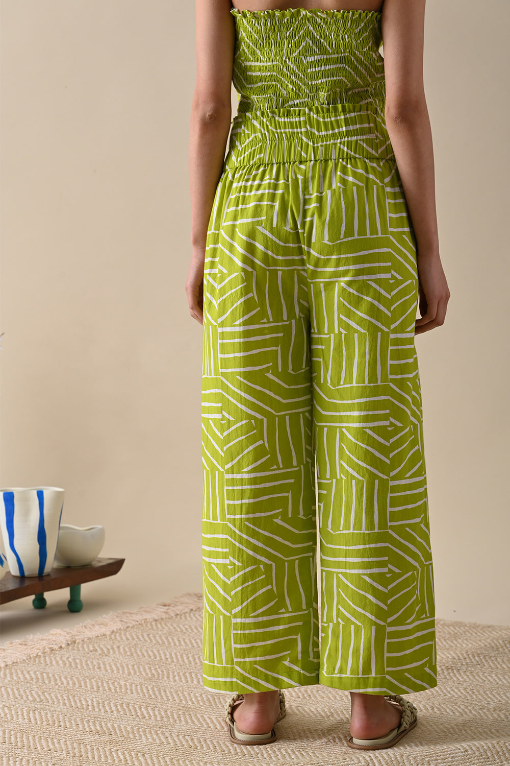 River Olive Print Trouser