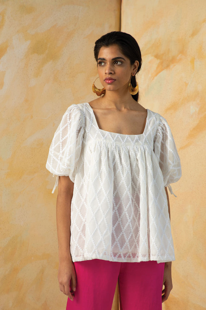 Flora Embroidered Top