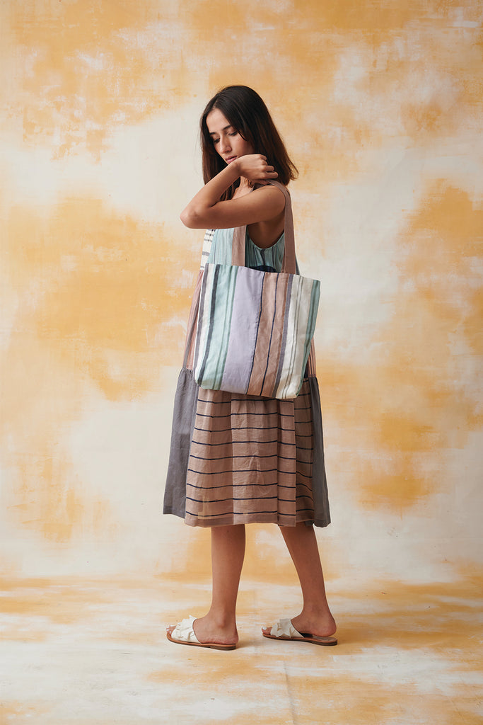 Jeena Striped Shopper Bag